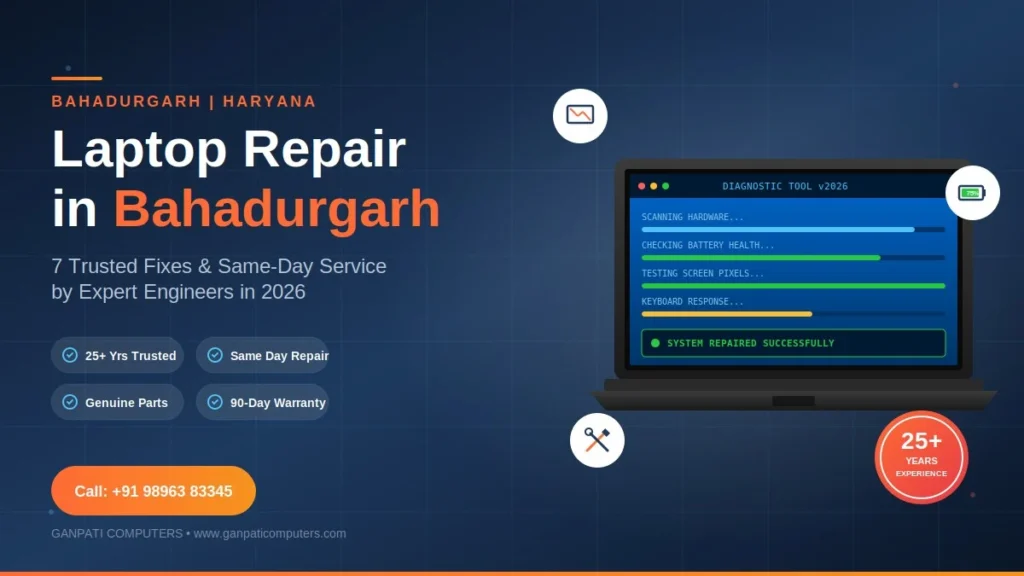 Engineer performing Laptop Repair in Bahadurgarh at Ganpati Computers